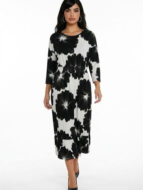 LuLaRoe Black & White Floral Maxi Dress